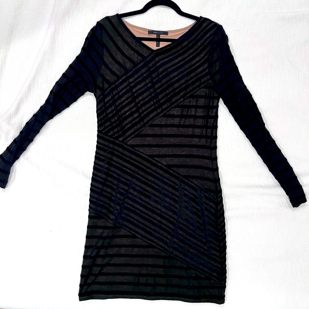 BCBGMaxazria black velvet mini dress